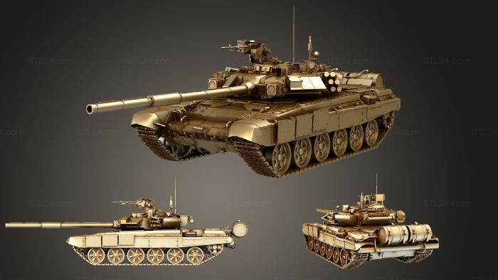 Автомобили и транспорт (Танк T 90A MBT, CARS_3544) 3D модель для ЧПУ станка
